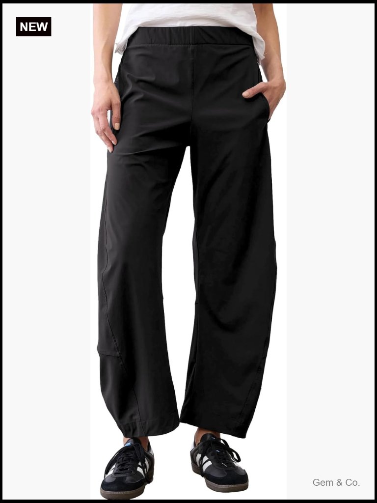 Wide Leg Barrel Pants High Waisted Ankle Trousers With Pockets Business Casual